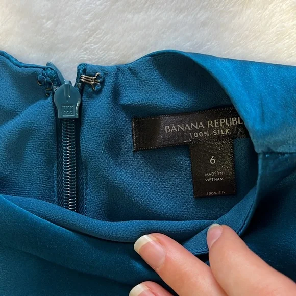 Banana Republic Alana Silk Mini Dress in Blue Danube - Picture 3 of 5